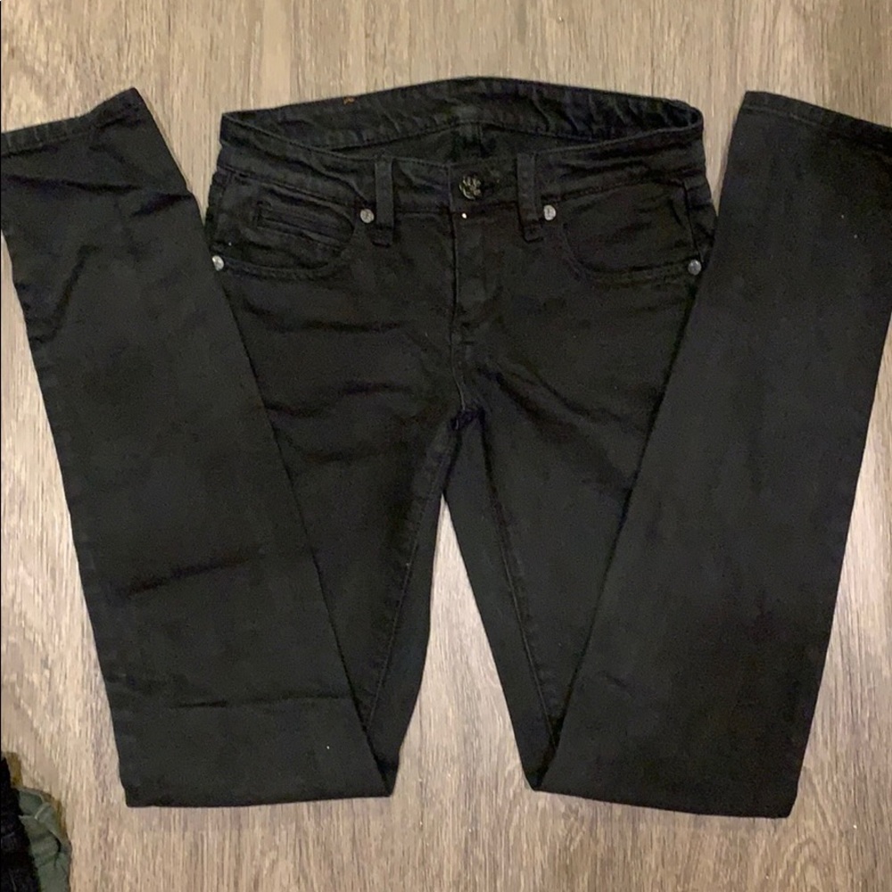 BCBG Maxazria Mia B Skinny Shadow-Black Jean s25